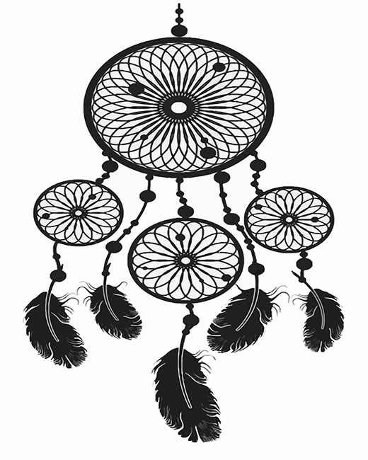 Black Dream Catcher adult paint by numbers