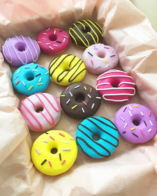 Colorful Doughnuts adult paint by numbers
