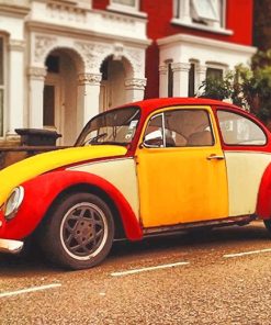 Colorful VW beetle adult paint by numbers