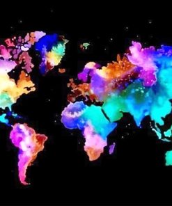 Colorful world map adult paint by numbers