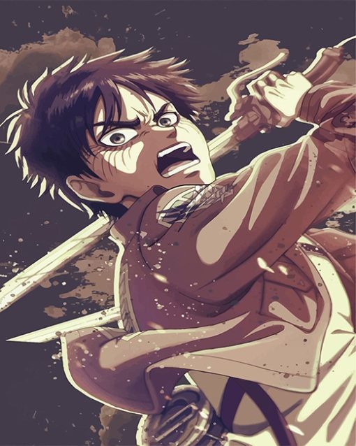 Eren attack on titan adult paint by numbers