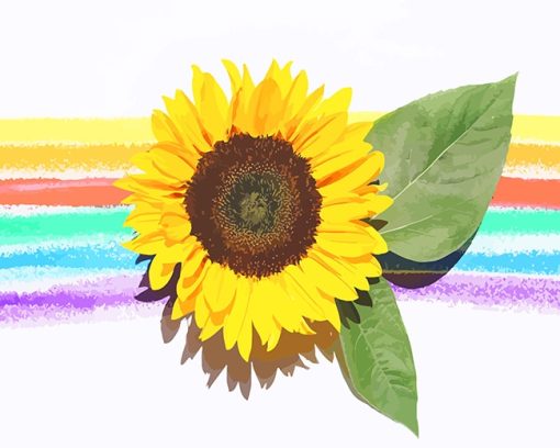 Rainbow sunflower adult paint by numbers
