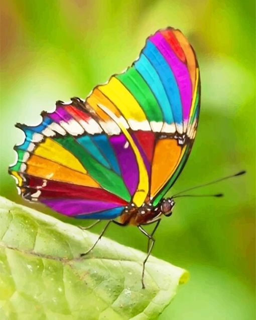 Beautiful Rainbow Butterfly paint by number