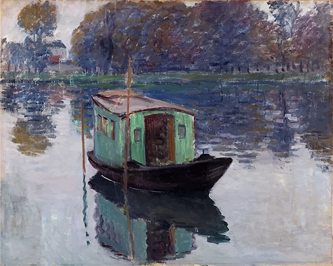 Claude Monet The Studio Boat paint by number