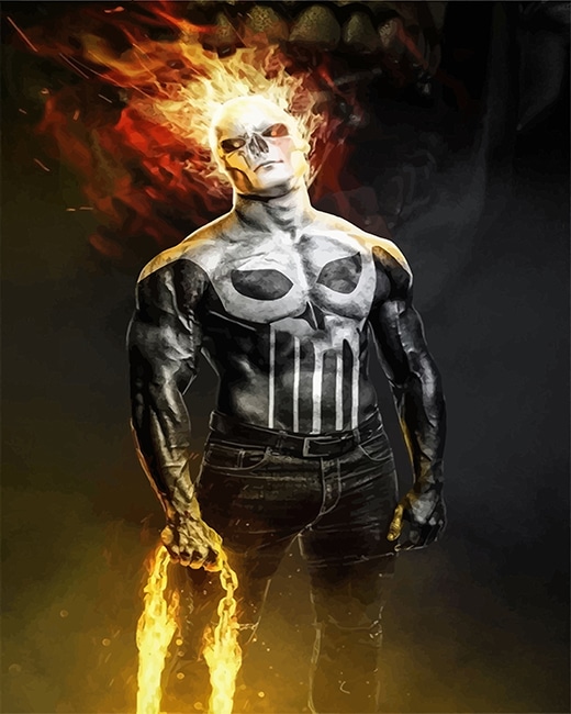 Frank Castle Ghost Rider paint by number
