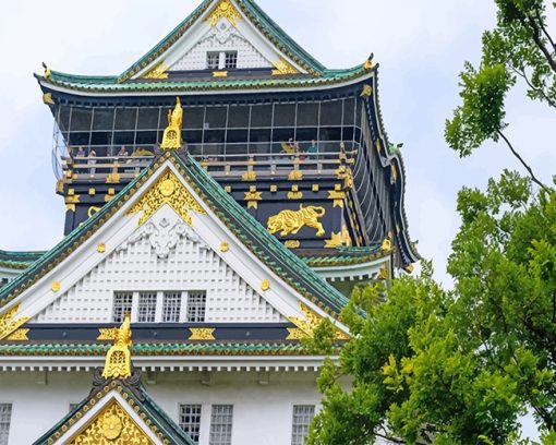 Japan Osaka Castle paint by number