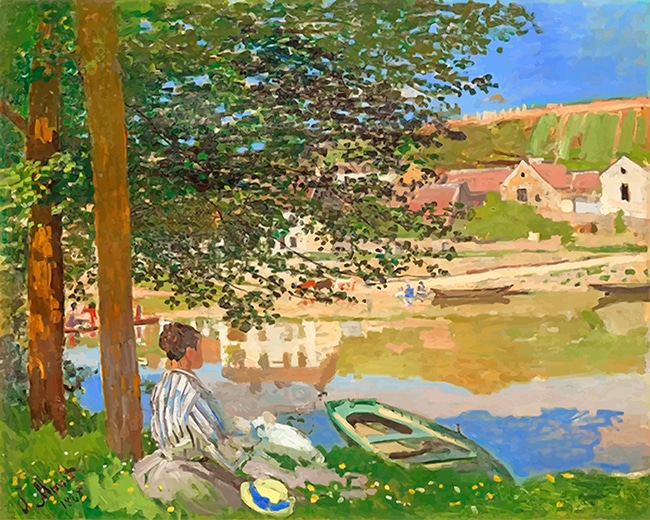 Claude Monet On The Bank Of The Seine paint by number