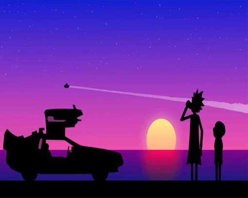 Rick and Morty Silhouette adult paint by number