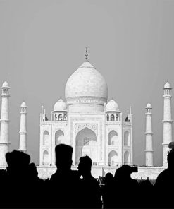 Black And White Taj Mahal paint by number