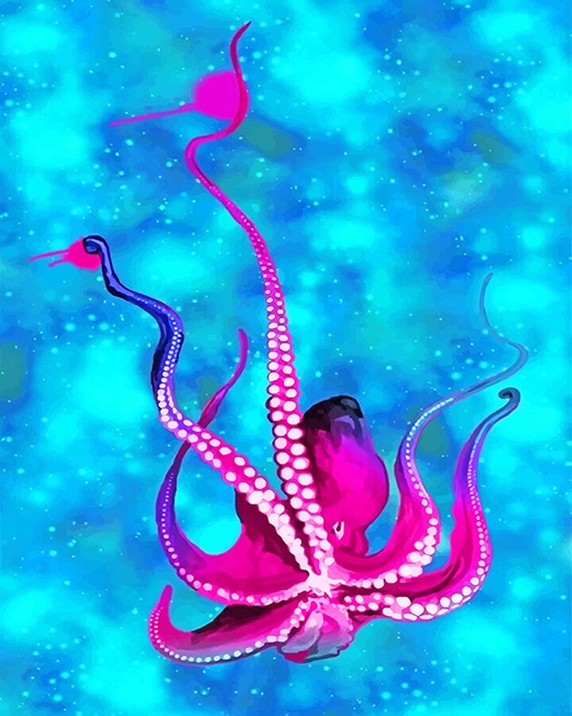Pink Octopus Paint by numbers