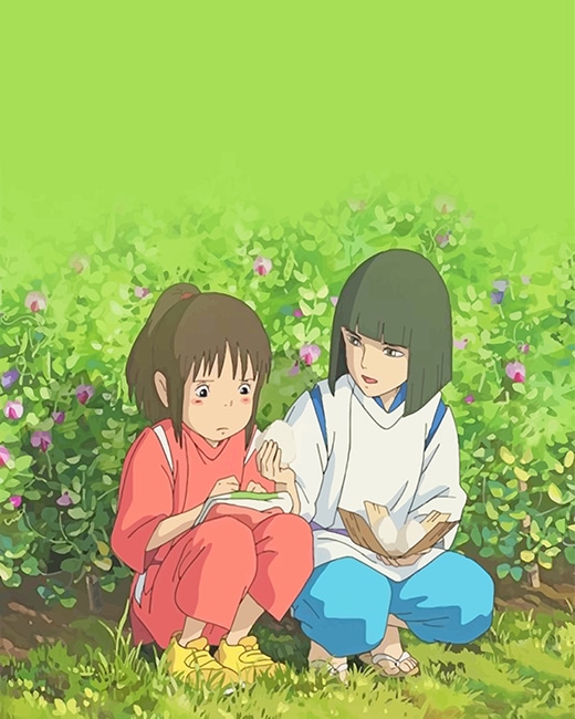 Cute Chihiro And Haku Talking Paint By Numbers