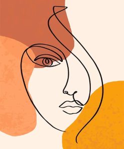 Abstract Shapes Face Line Art adult paint by numbers