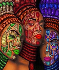 African Art women adult paint by numbers