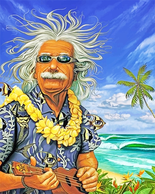 Albert Einstein in Hawaii adult paint by numbers