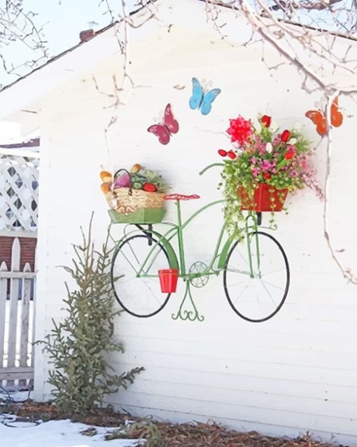 Bike Flower Butterflies Paint By Numbers