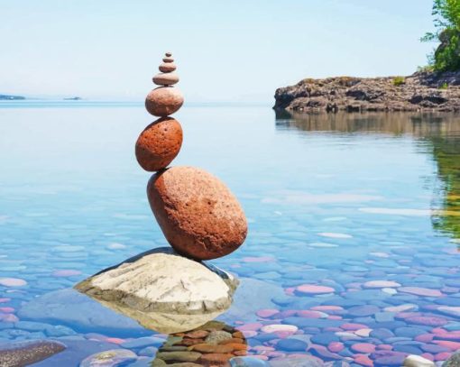 Lake Superior Rock Balance adult paint by numbers