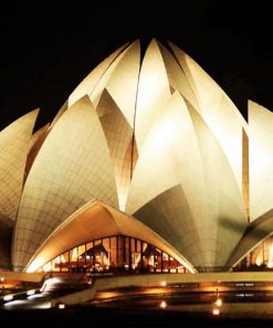 Lotus Temple New Delhi India paint by number