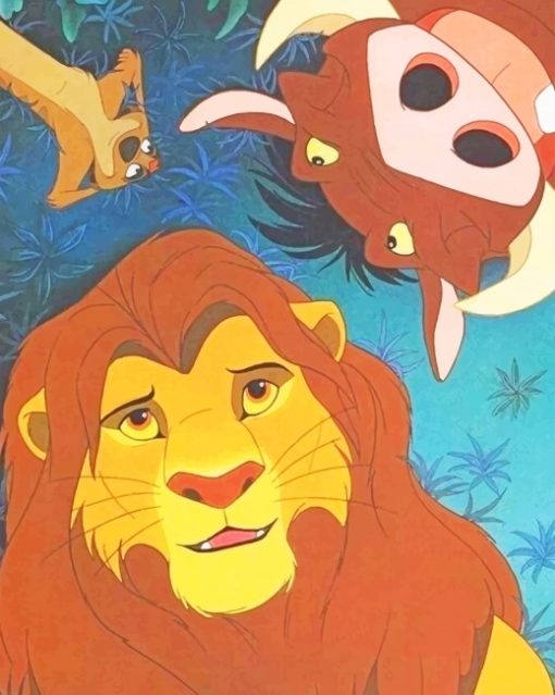 Mufasa and Timon and Pumba paint by numbers