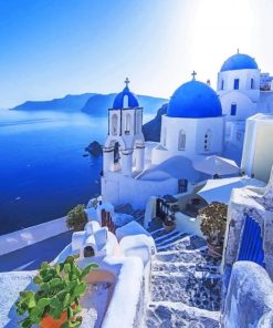 Santorini greece adult paint by numbers