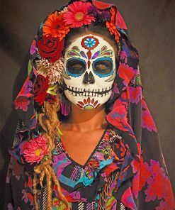 Skull woman adult paint by numbers