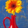 Sunflower In Red Vase adult paint by numbers