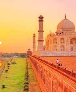 Sunrise View Of Taj Mahal adult paint by numbers