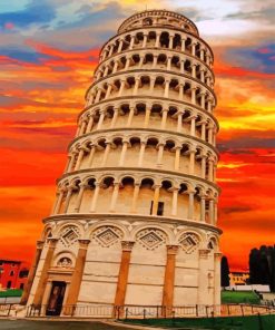 Beautiful Leaning Tower of Pisa Italy Rome paint by numbers