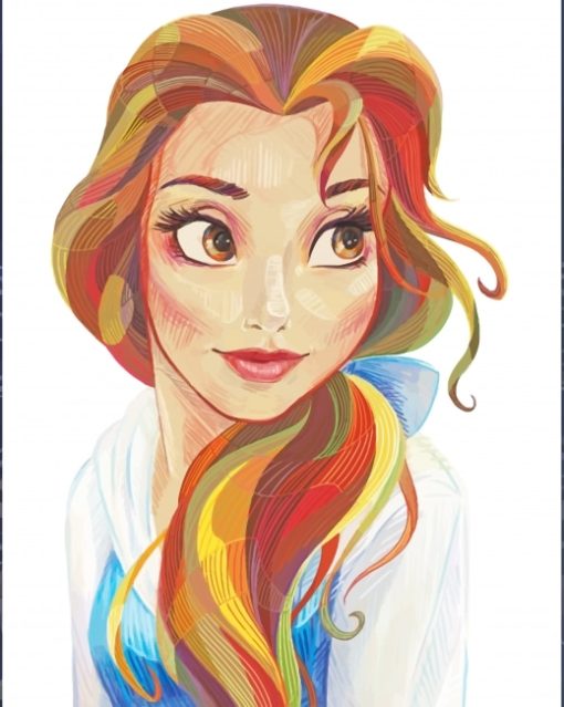 Belle the Beauty and the Beast paint by numbers