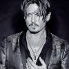 Black And White Johnny Depp paint by number