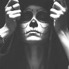 black and white skull woman adult paint by numbers