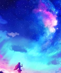 Colorful Sky Anime Illustration paint by number