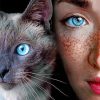Eyes Girl And Cat paint by number