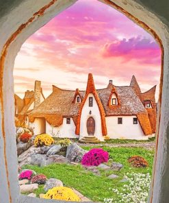 Fairytale Houses in Romania paint by numbers