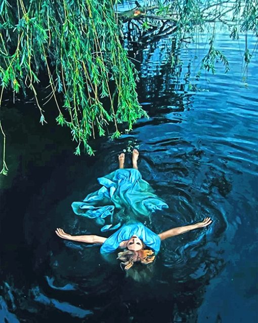Girl Laying On The Water Paint By Numbers