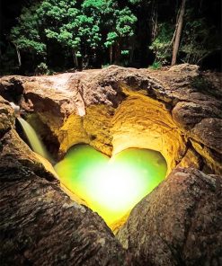 Green Natural Heart Shaped Paint by numbers