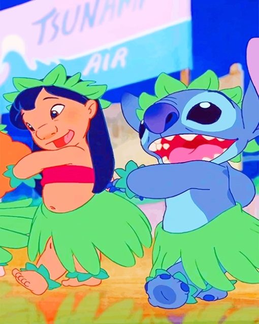 Lilo and Stitch in Hawai paint by numbers