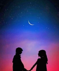 Lovely Couple Silhouette paint By Numbers