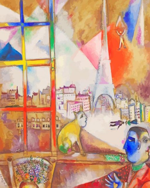 Marc Chagall Paris Through The Window paint by number