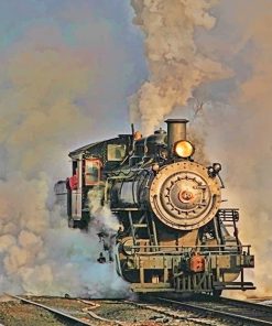 Old Steam Engine Train Paint By Numbers