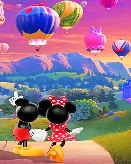 Romantic Mickey And Minnie Paint By Numbers