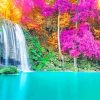 Thailand Waterfalls Erawan National Park paint by number