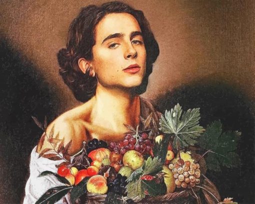 Timothée Chamalet With Basket Fruit Paint By Numbers