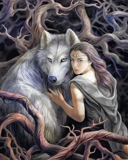 Woman And Wolf Paint By Numbers