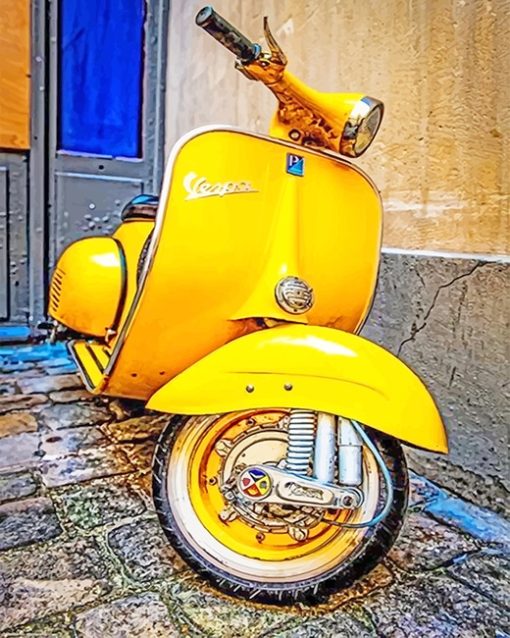 Yellow Motorcycle paint by numbers
