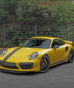 Yellow Porsche 911 Turbo paint by numbers
