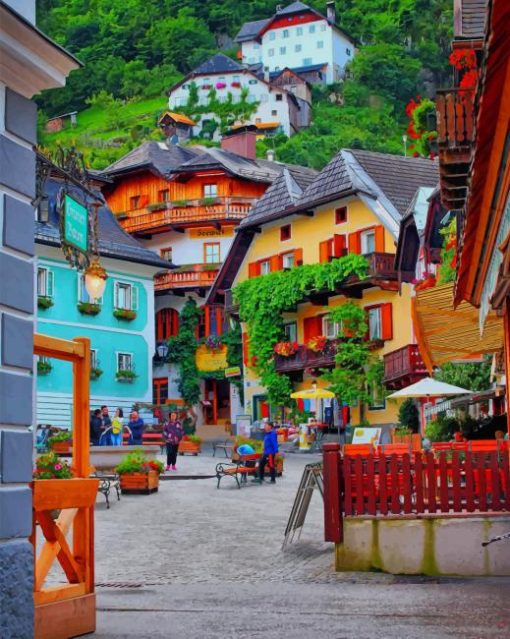 Hallstatt Town In Austria paint by numbers