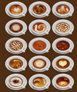Coffee Cups paint by numbers