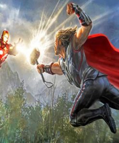 Thor And Iron Man The Avengers Marvel paint by numbers