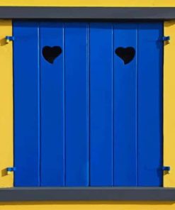 Yellow And Blue Window paint by numbers