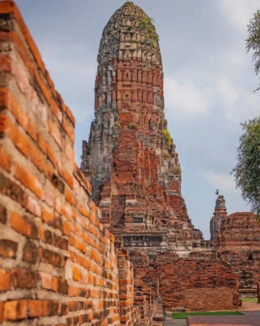 Ayutthaya Historical Park Thailand paint by numbers